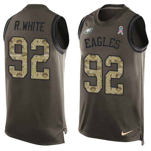 Nike Eagles #92 Reggie White Green Men's Stitched NFL Limited Salute To Service Tank Top Jersey - Click Image to Close